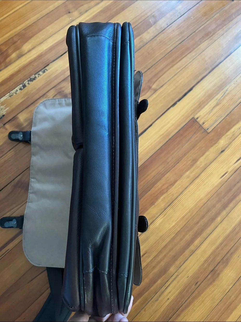 solo Dark Brown Leather Briefcase Messenger